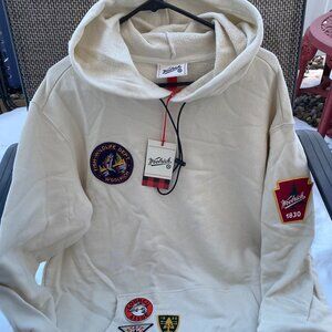 Adult Tall Patchwork Hooded Pullover Sweatshirt - Woolrich Cream LT~NWT's